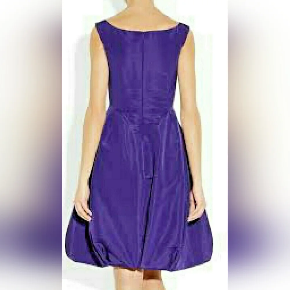 $5,000 OSCAR DE LA RENTA PURPLE SILK BOW RUNW DRESS 4, 8